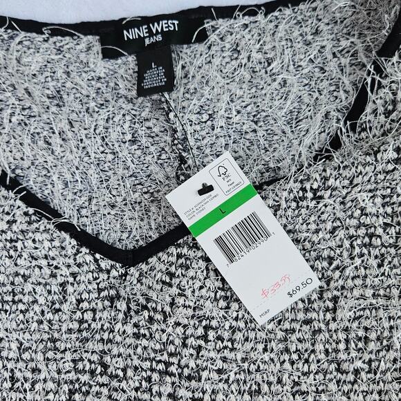 New Nine West Fuzzy Transitional Weather Tunic Top Dolman Sleeve Oversized Large - Picture 7 of 14